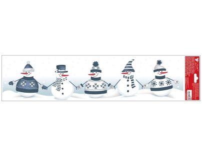 Okenné fólie pruh Snehuliaci 64 x 15 cm