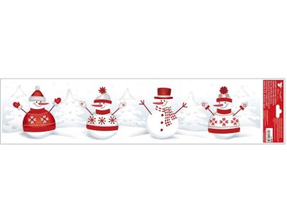 Okenné fólie pruh Snehuliaci 64 x 15 cm