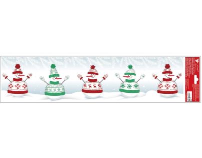 Okenné fólie pruh Snehuliaci 64 x 15 cm