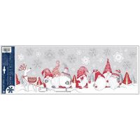 Okenné fólie s glitrami Škriatkovia a snehuliaci 21 x 59,5 cm 2