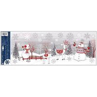 Okenné fólie s glitrami Škriatkovia a snehuliaci 21 x 59,5 cm 3