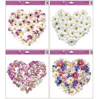 Anděl Okenná fólia Srdce z kvetov 30 x 33,5 cm bielofialové 2
