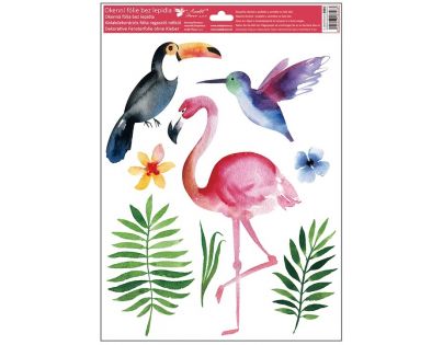 Anděl Okenná fólia Tropical 30 x 42 cm plameniak