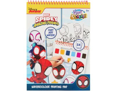 Omaľovánky s vodovkami Spidey