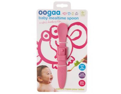 Ooga Lyžička vláčik - 3 druhy - Ružová