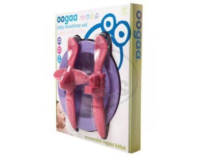Ooga Sada riadu - Fialový tanier, ružový príbor