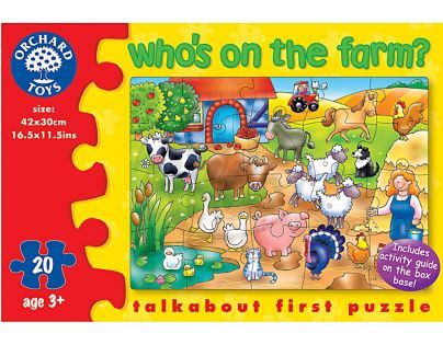 Orchard Toys Puzzle Kdo žije  na farmě? 20 dílků