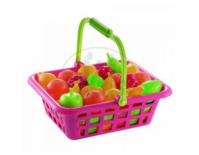 Ecoiffier 0986 - Ovoce a zelenina v nákupním košíku 30cm