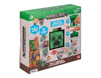 Paladone Minecraft 3D sada na výrobu samolepiek - Poškodený obal