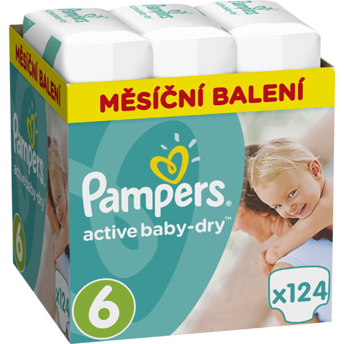 Pampers Plienky Active Baby 6 Extra Large Maxi 124 ks
