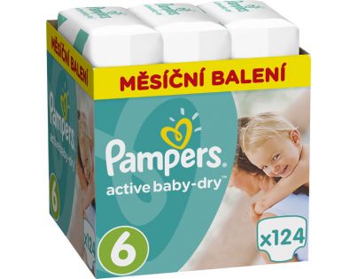 Pampers Plienky Active Baby 6 Extra Large Maxi 124 ks