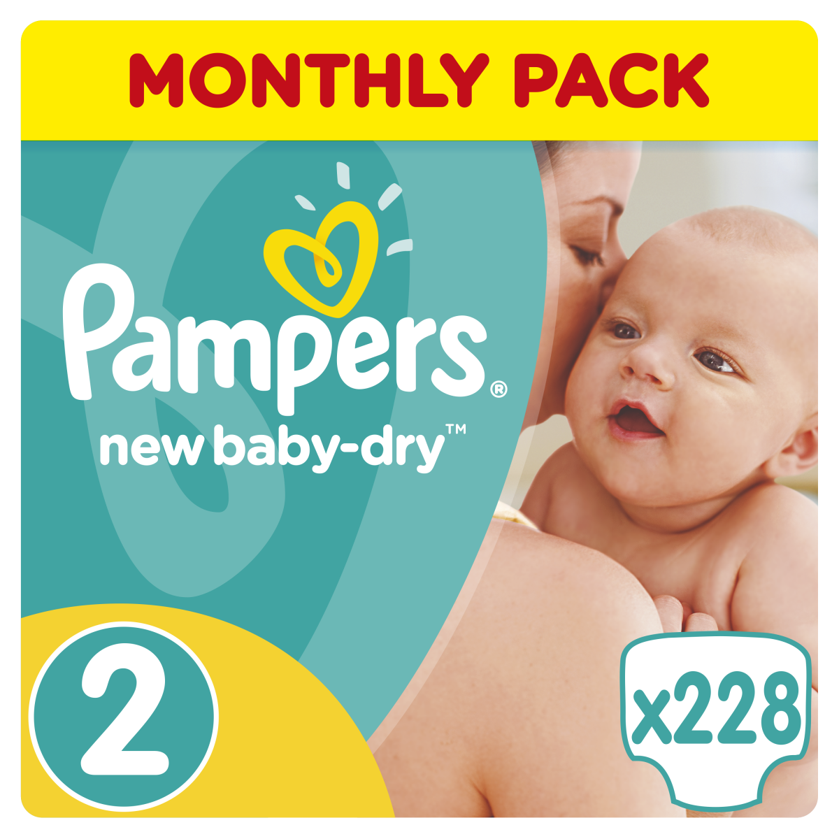 New Baby Pampers Active 2 Mini 3-6kg 228 ks
