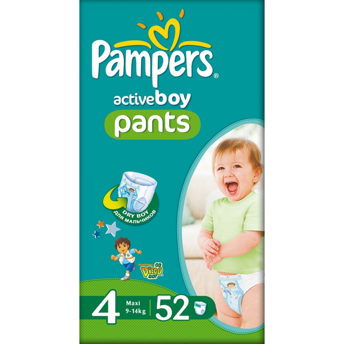 Pampers Active Pants Boy 4 Maxi 52ks