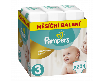 Pampers Premium Care 3 MIDI 204 ks 5-9 kg