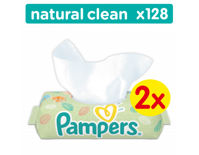 Pampers obrúsky Natural Clean 2x64ks