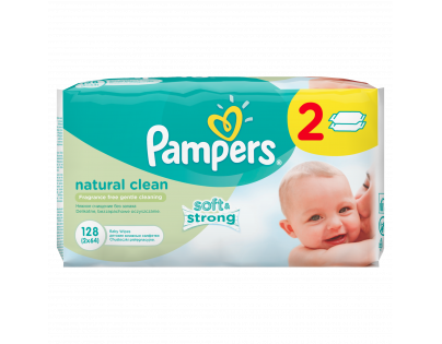 Pampers obrúsky Natural Clean 2x64ks