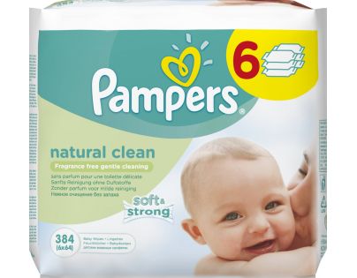 Pampers Ubrousky Natural Clean 6x64ks