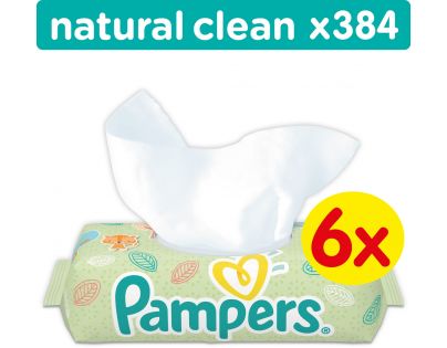 Pampers Ubrousky Natural Clean 6x64ks