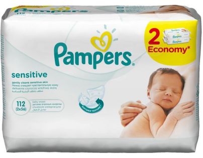 Pampers Ubrousky Sensitive 2x56ks