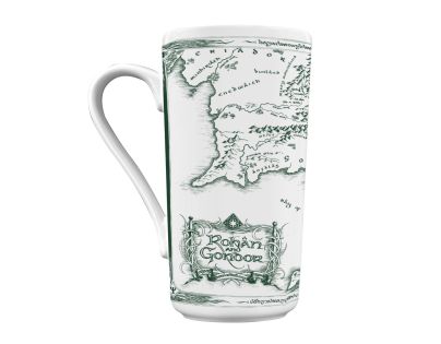 Pán prsteňov keramický hrnček - biela mapa