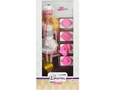 Bábika cukrárka alebo kuchárka s doplnkami kĺbová 30 cm