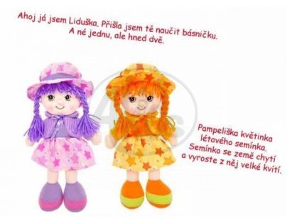 MIKRO ZX10045-30 - Panenka Liduška 31cm hadrová česky mluvící (žlutá)