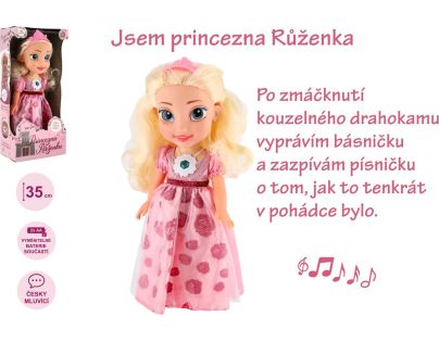 Bábika princezná Ruženka plast 35 cm česky hovoriaci - Poškodený obal