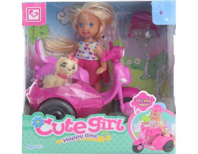 Bábika s motorkou a psíkom