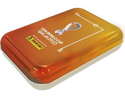 Panini Fifa World Cup 2022 Adrenalyn plechová krabička do vrecka oranžová