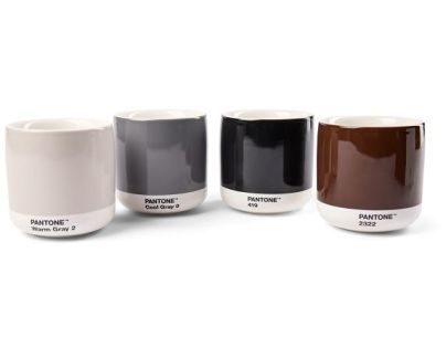 PANTONE Latte termo hrnček set 4ks - Warm Gray, Cool Gray, Brown, Black