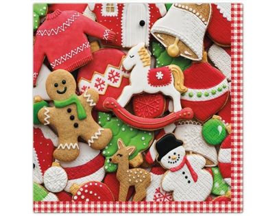 Papierové servítky s vianočným motivom, trojvrstvové 33 x 33 cm, 20 ks