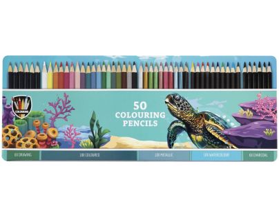 Pastelky v krabičke kovovej 50 ks