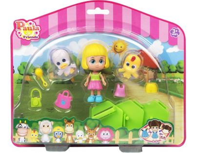 Paula & Friends  bábika s doplnkami a zvieratkom žltá a biela kačičky