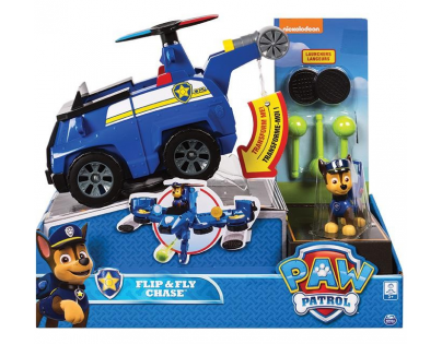 Paw Patrol rýchlo meniace sa vozidlá Chase Flip a lietajúci stroj