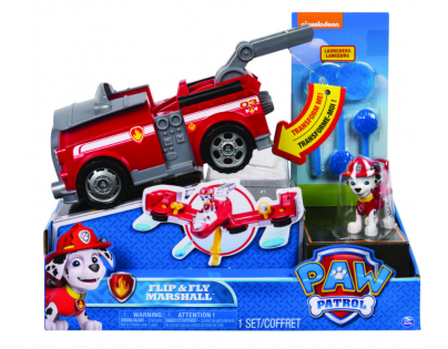 Paw Patrol rýchlo meniace sa vozidlá Marshall Flip a lietajúci stroj