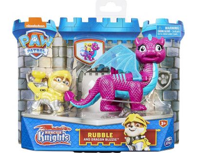 Paw Patrol Rytieri figúrky s drakom Rubble
