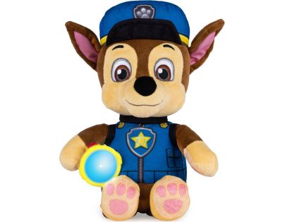 Spin Master Paw Patrol veľké uspávacie plyšové hračky Chase s baterkou