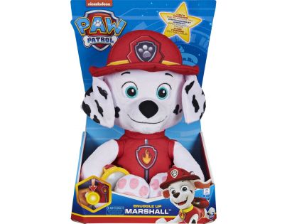 Spin Master Paw Patrol veľké uspávacie plyšové hračky Marshall s baterkou