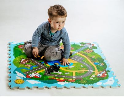 Teddies Puzzle penové Mesto 9 dielikov