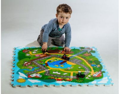 Teddies Puzzle penové Mesto 9 dielikov