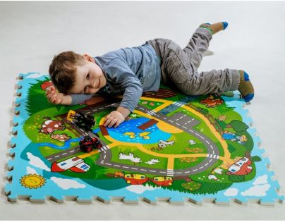 Teddies Puzzle penové Mesto 9 dielikov