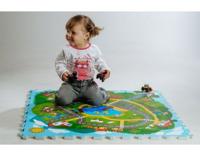 Teddies Puzzle penové Mesto 9 dielikov