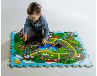 Teddies Puzzle penové Mesto 9 dielikov