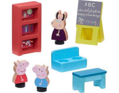 TM Toys Peppa Pig Drevená škola s figúrkami a príslušenstvom