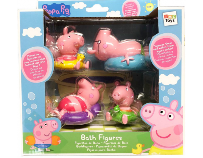 TM Toys Peppa Pig figúrky do kúpeľa 4 ks rodina