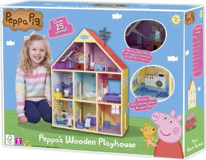 TM Toys Peppa Pig veľký drevený rodinný dom so svetlom a zvukom