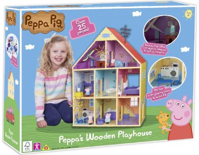 TM Toys Peppa Pig veľký drevený rodinný dom so svetlom a zvukom