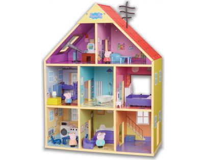 TM Toys Peppa Pig veľký drevený rodinný dom so svetlom a zvukom