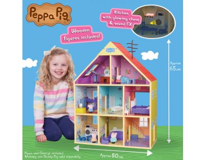 TM Toys Peppa Pig veľký drevený rodinný dom so svetlom a zvukom