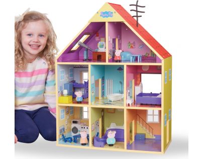 TM Toys Peppa Pig veľký drevený rodinný dom so svetlom a zvukom
